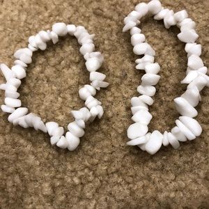 White beaded bracelet (#403,404)